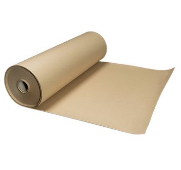 Das Bild zeigt eine breite Rolle aus braunem Faserflex, die teilweise abgerollt ist und auf einem weißen Hintergrund liegt.