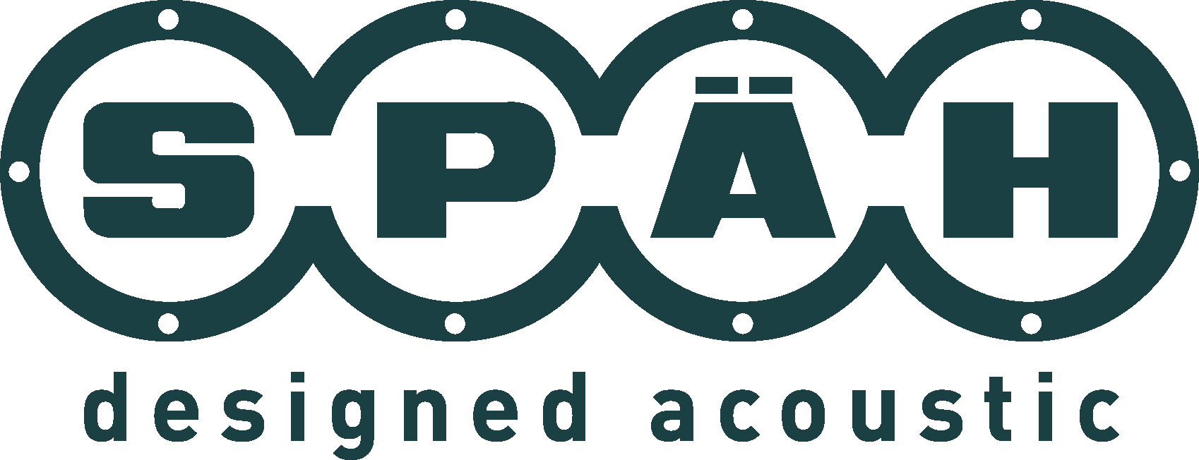Zu sehen ist das Logo der SPÄH Gruppe in Dunkelgrün mit dem ergänzenden Schriftzug „designed acoustic“.